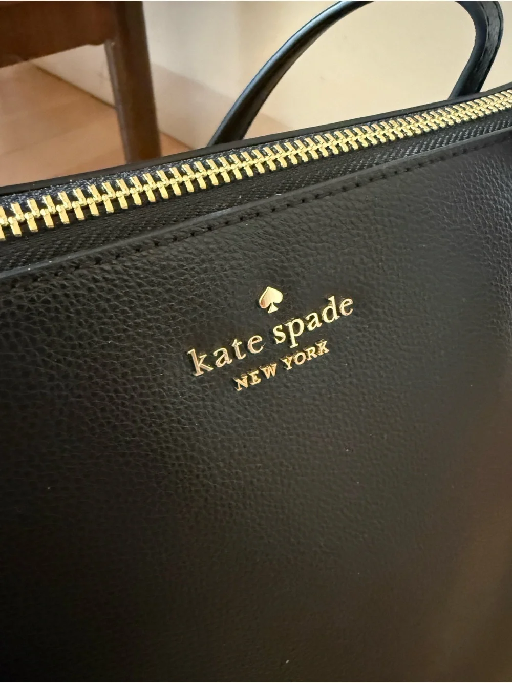 Kate Spade New York All Day Large Tote in black pebbled leather